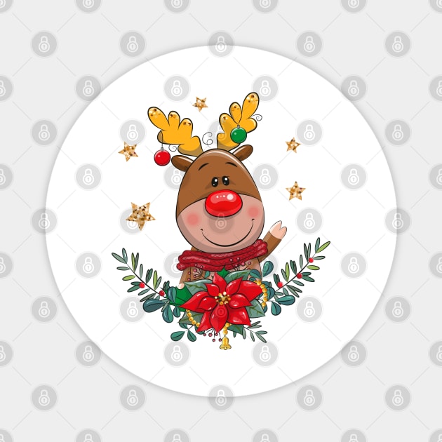 Christmas cute deer Magnet by Reginast777